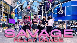 [릴레이댄스] [RELAY IN PUBLIC NYC] aespa (에스파) - SAVAGE | Relay Dance by CDC