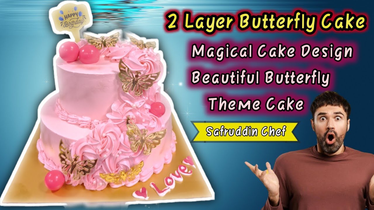 2 Layer Butterfly Cake 🦋 | Magical Cake Design | Beautiful Butterfly Theme Cake | 