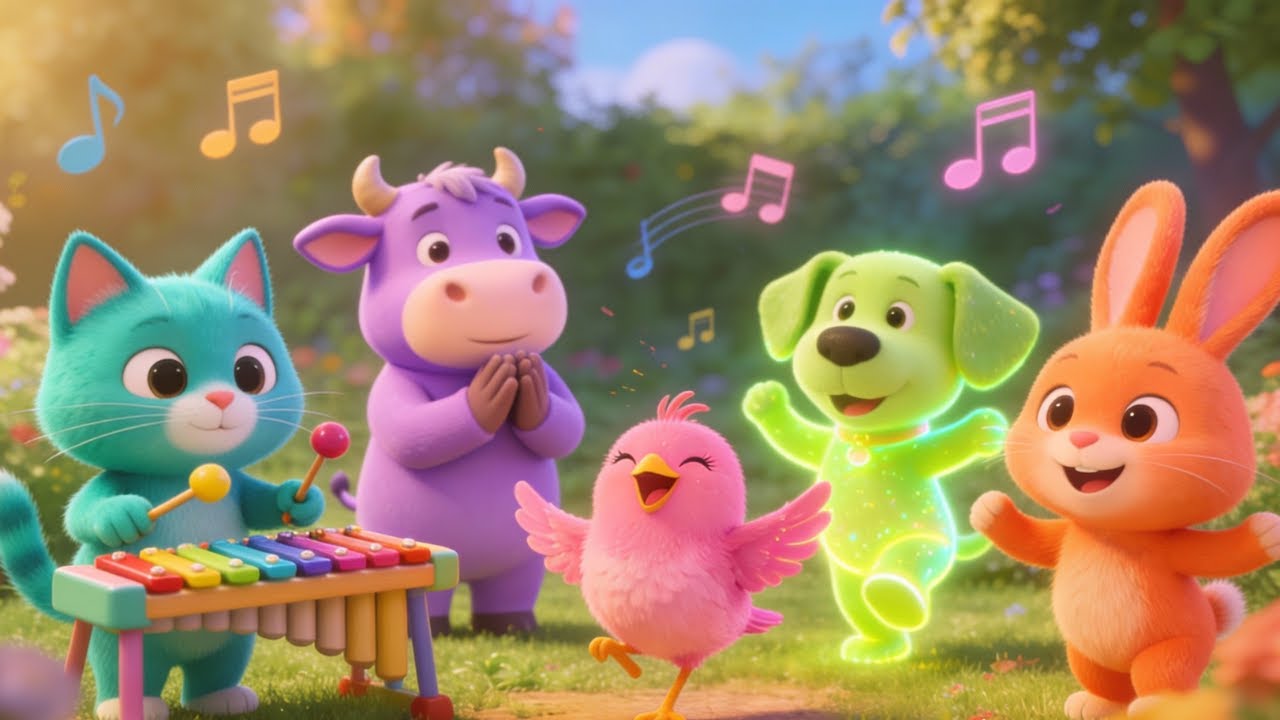 Animal Friends Colorful Music Parade 🌈🎵🐾 | Fun Kids Music Mix, Color Learning & Dancing Animals! 🎉✨