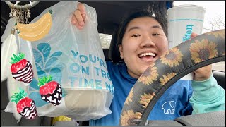 NEW tropical smoothie cafe chocolate covered strawberries smoothie review | super green Caesar salad