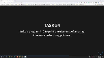 How to print the elements of an array in reverse order using pointers - Week 10 - Task 54