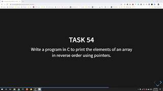 How to print the elements of an array in reverse order using pointers - Week 10 - Task 54