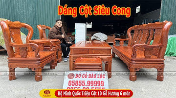 SIÊU VÍP: Bộ Minh Quốc Triện Gỗ Hương Đá Cột 10 | Đồ Gỗ Bảo Lộc