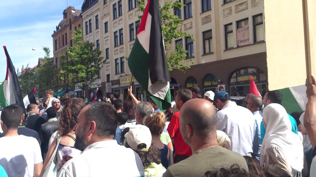 Demonstration to support Gaza from Malmo Sweden