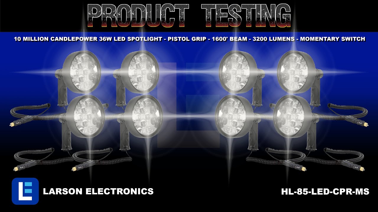 10 Million Candlepower 36W LED Spotlight - Pistol Grip - 1600' Beam - 3200 Lumens - Momentary Switch