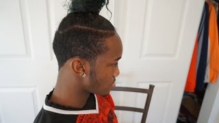Curly Man Bun/ Top knot with Undercut Tutorial
