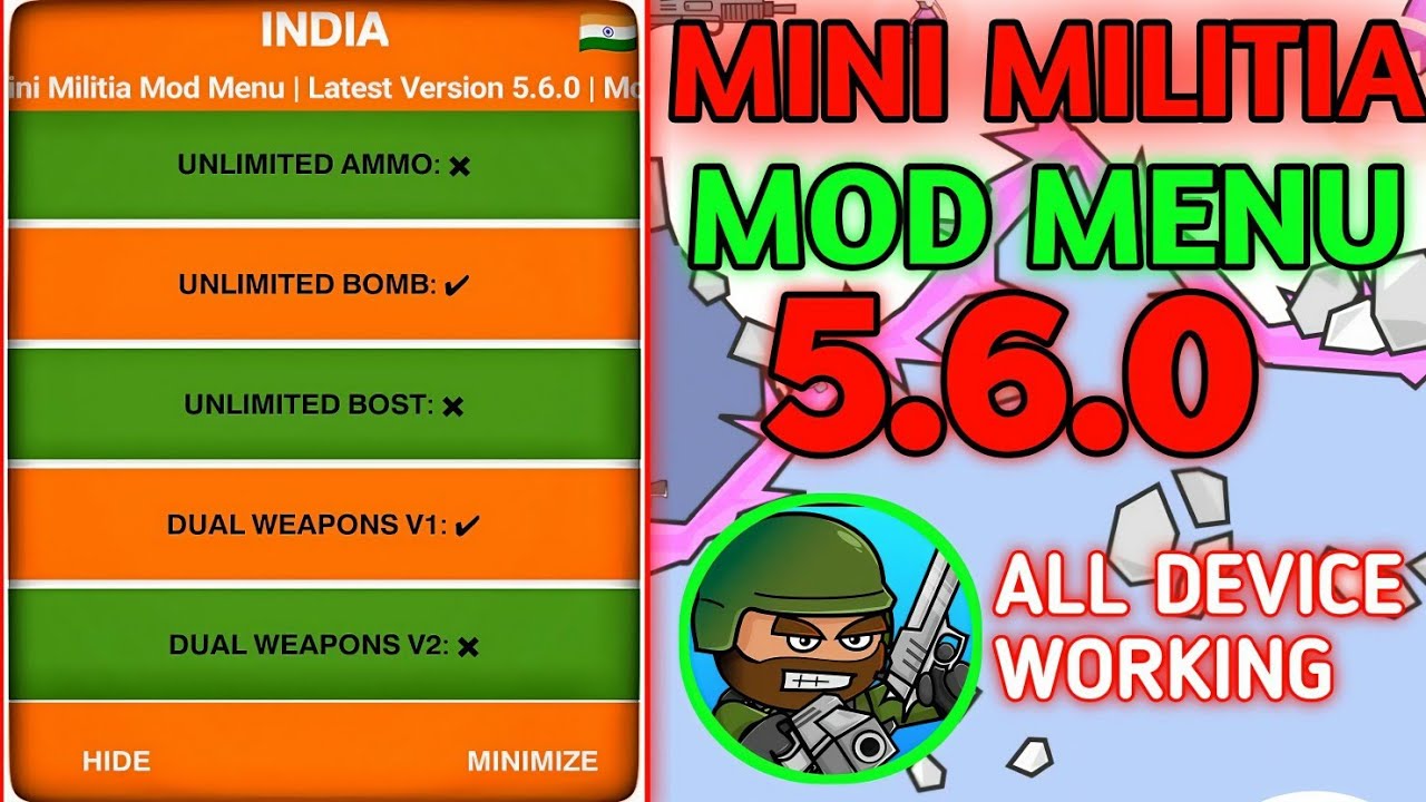Mini Militia Mod Menu v5.6.0 🔥 Unlimited Features | New Update 2025 Gameplay