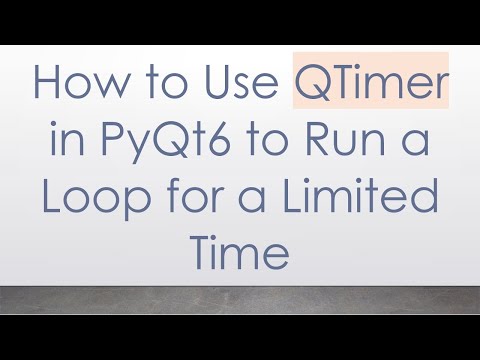 How to Use QTimer in PyQt6 to Run a Loop for a Limited Time