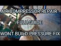 AIR COMPRESSOR REPAIR AYAW MAG IPON NG HANGIN PRESSURE UN PARTS PO MAY SHOPEE LINK IN DESCRIPTION