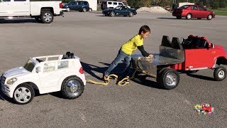 Kruz Stole His Wheel Back For His Custom Built Powered Ride On Flatbed Truck Pretend Play