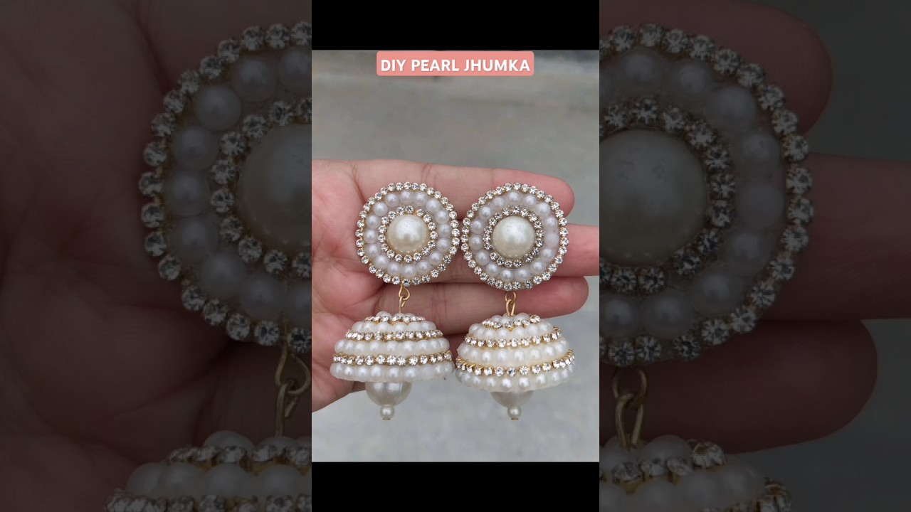 Diy pearl jhumka making at home❤ 