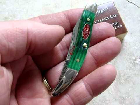TDEKnives.com Case Christmas Green Bone Small Texas Toothpick Knife CA25105