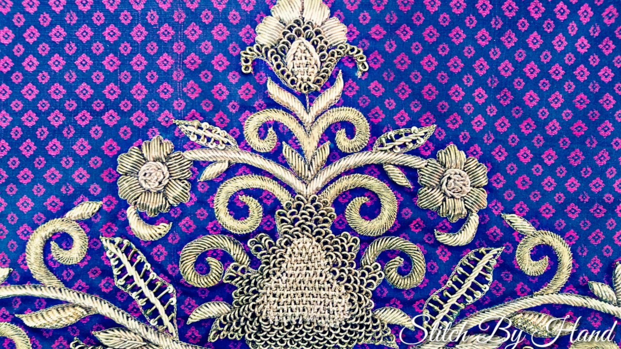 Hand Embroidery, How To Make Zardozi Spring Hand Embroidery Work YouTube