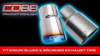 homepage tile video photo for COBB Tuning - COBB Titanium Blued and Brushed Exhaust Tips