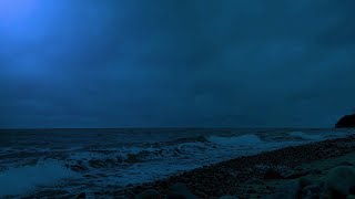 Relaxing Wave Sounds For Sleeping, Soothing View Of The Night Sea