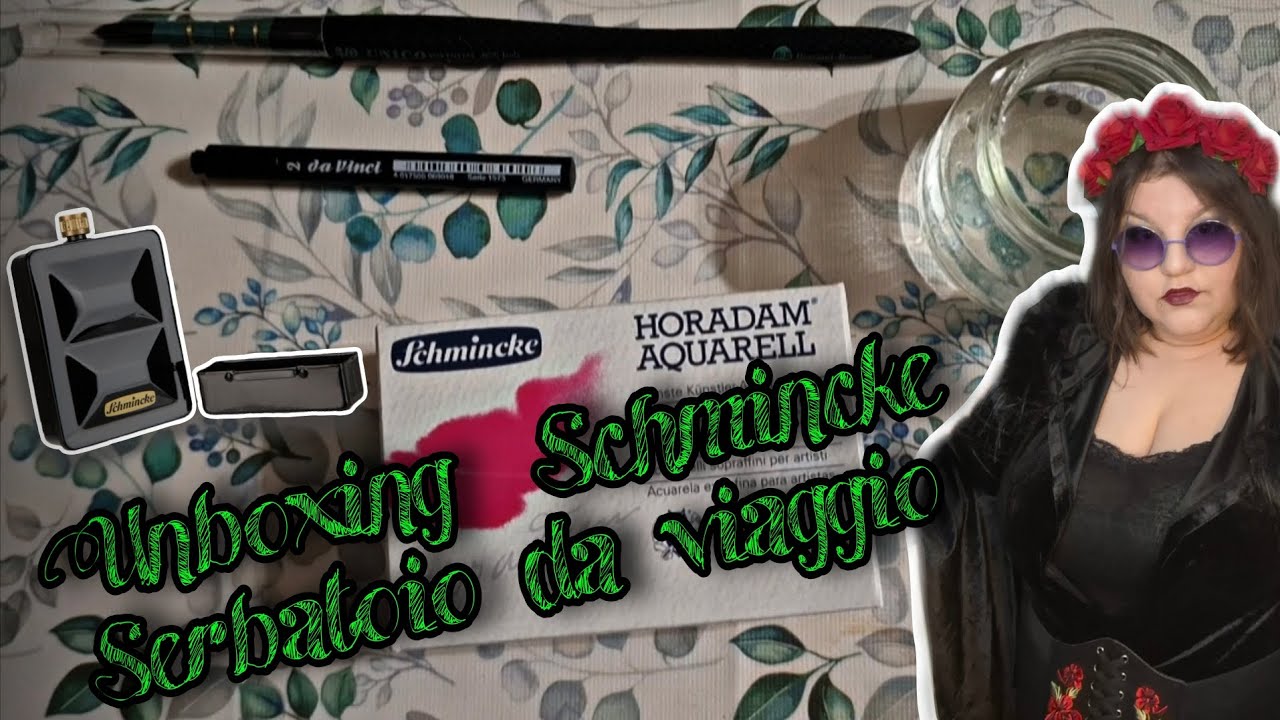 Schmincke Horadam Acquarell travel metal set with water tank. Acquerelli con serbatoio