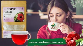 How About  HIBISCUS FLOWER TEA IN BAGS FROM TEADREAMTEA? Exotic, delicious, with ancient history!