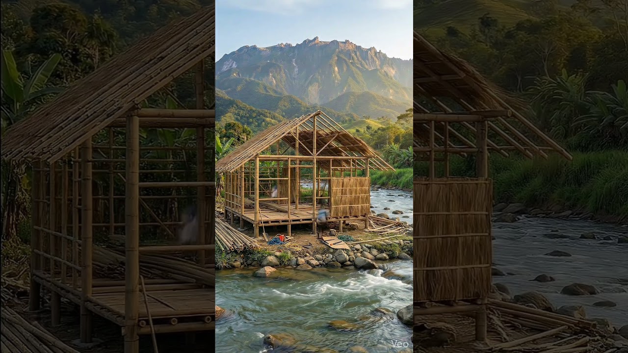 "Bamboo House Transformation: From Rustic to Tropical Paradise!" 🌿🏝️