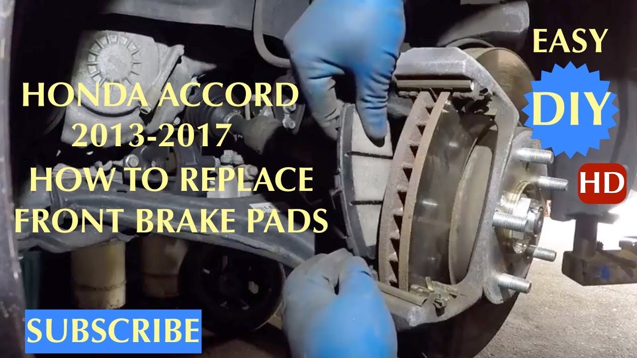 How to replace front brake pads on 2017 Honda Accord - YouTube