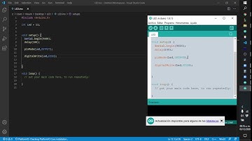 7. Encendemos LED,  pinMode y digitalWrite.