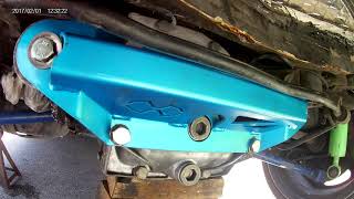 Bmw E36 differential reinforcement bracket and differential support bracket installed
