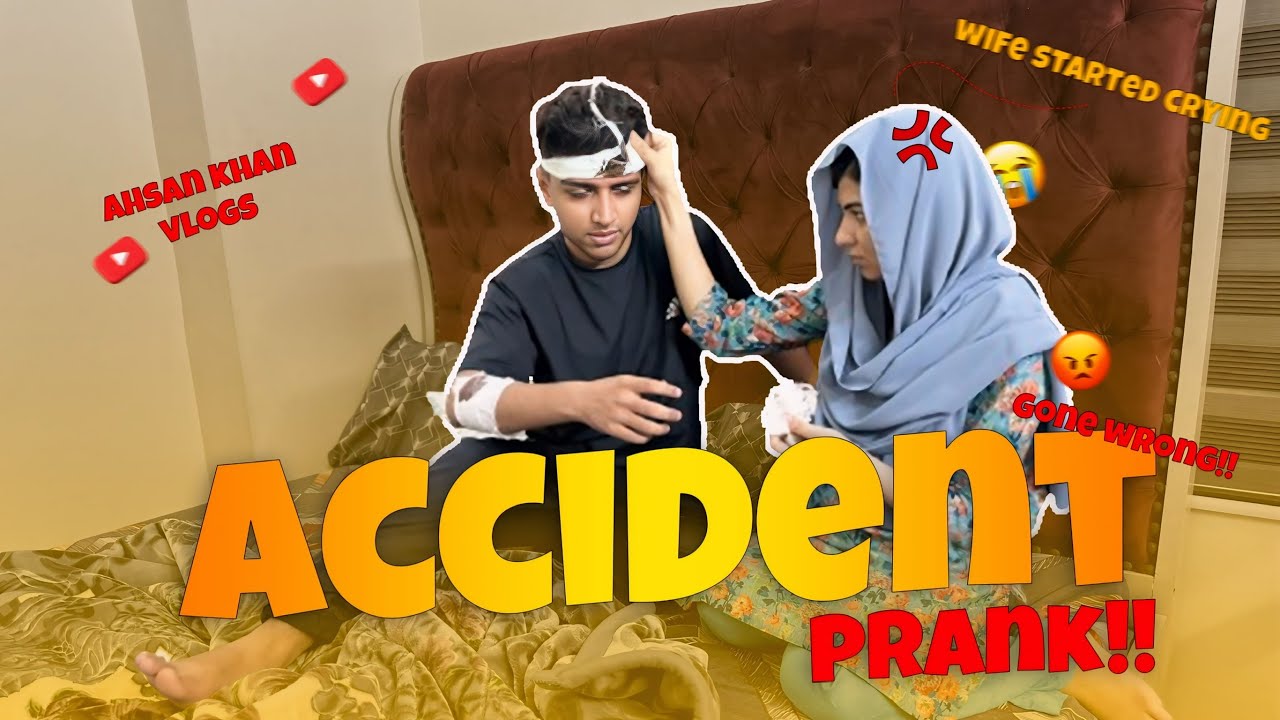 Accident prank Gone Wrong | Wife Roney lag gayi | Barish pe bike slip hogai