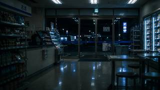 Quiet Japanese Convenience Store at Night | 2 Hours of Fluorescent Hum &amp; Relaxing Night Ambience