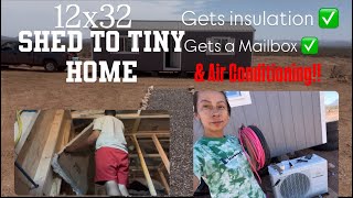 Progress on the Homestead | Shed to Tiny Home | Insulation•Mailbox•Air Conditioning