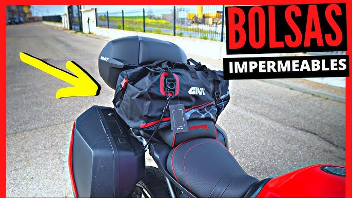 Bolsa impermeable para motocicleta, 500D PVC reflexivo, silla de montar,  equipaje seco, accesorios al aire libre (Gris, 40 litros)