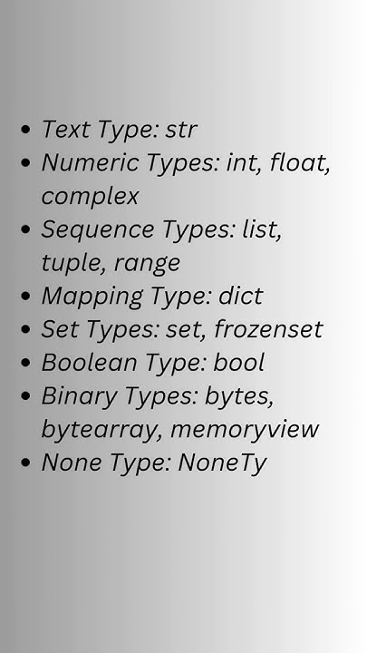 Python Built-in Data Types - YouTube