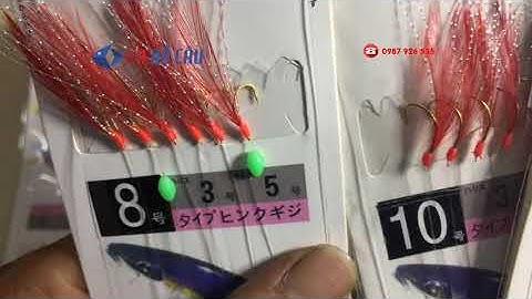Thẻo lưỡi câu gắn lông kim tuyến câu cá biển siêu nhạy
