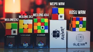 Best cube 4x4 MoYu AoSu WR M and 2x2 MOYU WEIPO WRM and good cheap cubes MEILONG 2x2, 3x3, 4x4