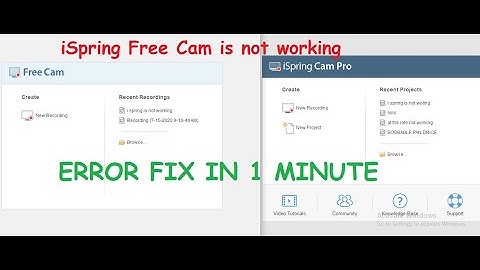Initialize 0: hresult 0x88890008 iSpring Cam Free Cam 8 and Pro 9 is not working