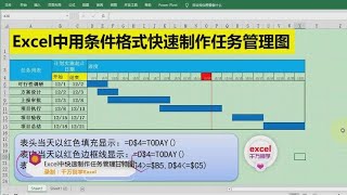 Excel教學 | Excel中快速制作任务管理甘特图，用条件格式