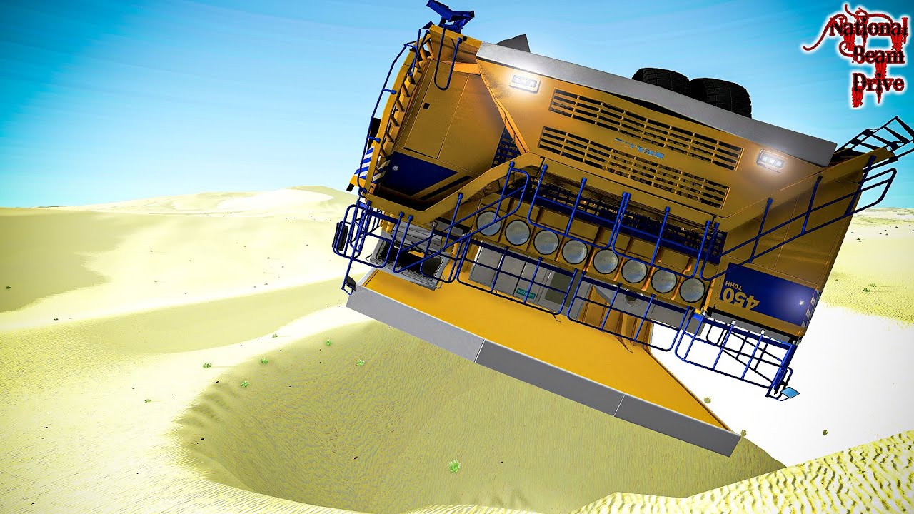 Trucks vs Giant Pit Stunt #4 -Beamng Drive | National Beam Drive