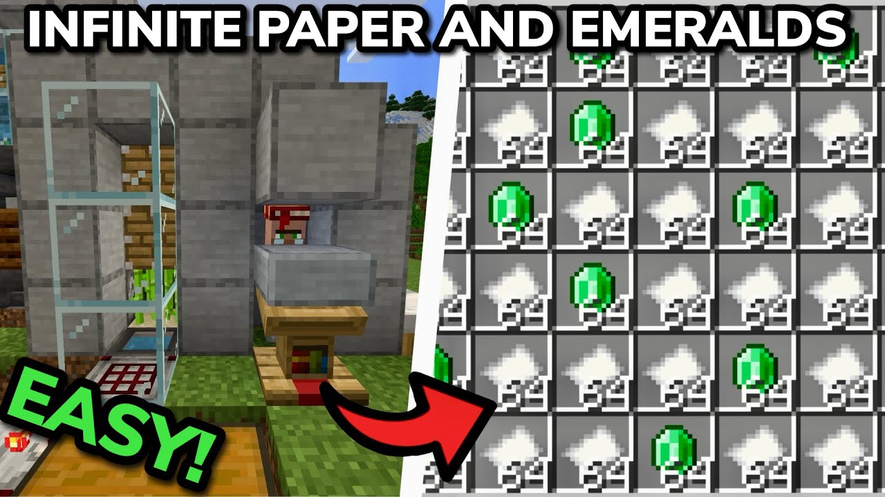 BEST 1.21 PAPER AND EMERALD FARM TUTORIAL in Minecraft Bedrock (MCPE/Xbox/PS/Switch/PC)