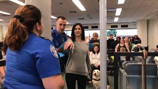 Airport security check; with guide dog Antonia!