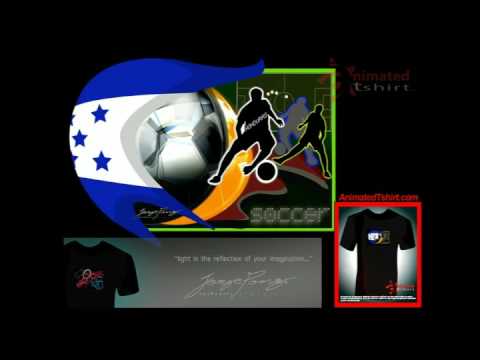 Sport: Soccer: Honduras / Animated T-shirt / animation with EL lighting technology by Jorge Pong®