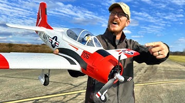 T-28 Torjan 800mm FMS Warbird Under $150 - RC Airplane Maiden Flight