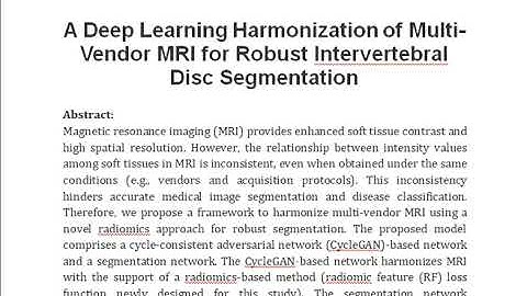 A Deep Learning Harmonization of Multi Vendor MRI for Robust Intervertebral Disc Segmentation