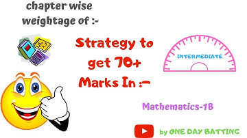 Chapterwise weightage of maths 1 B (INTERMEDIATE)