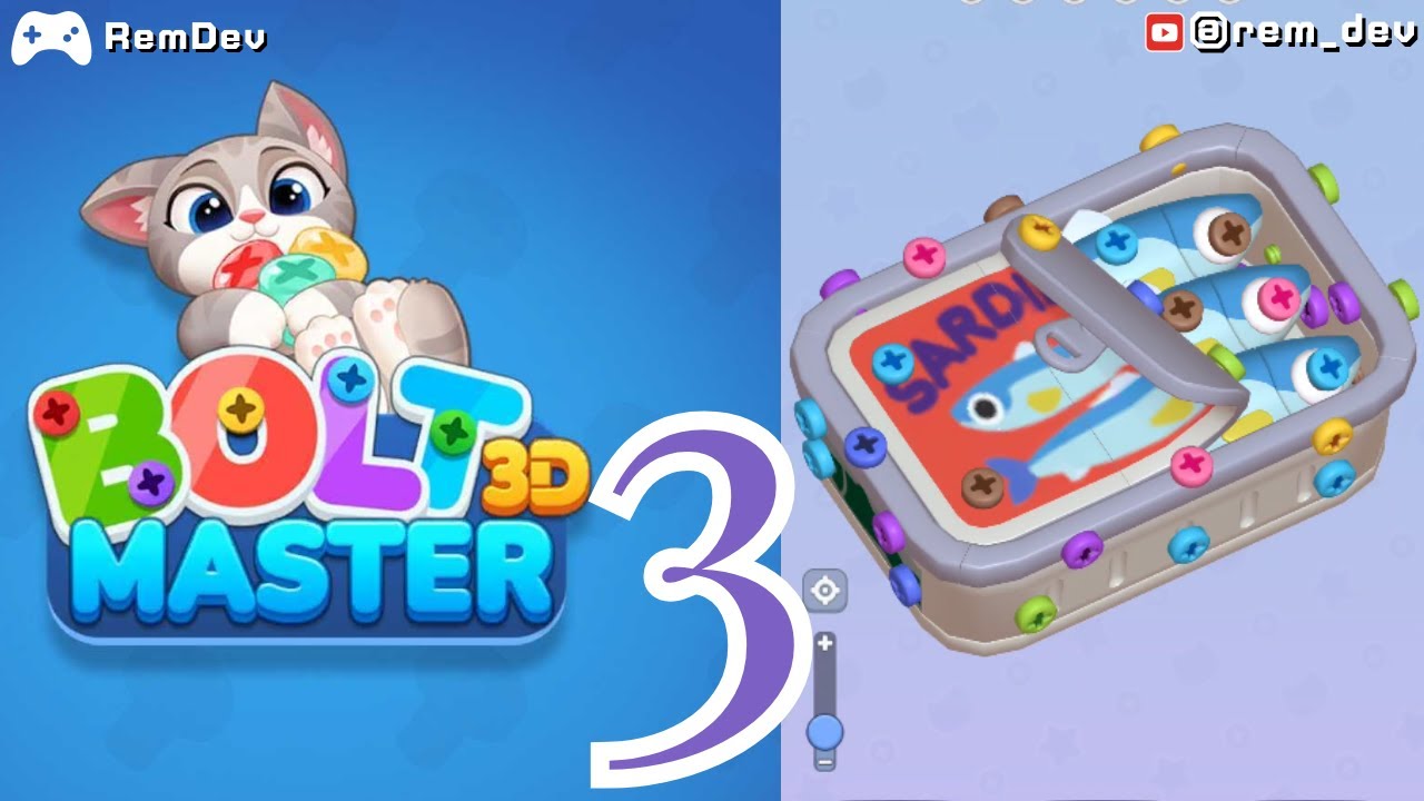 3D Bolt Master™ Level 3 – Relaxing Screw Sorting Challenge (ASMR Gameplay)