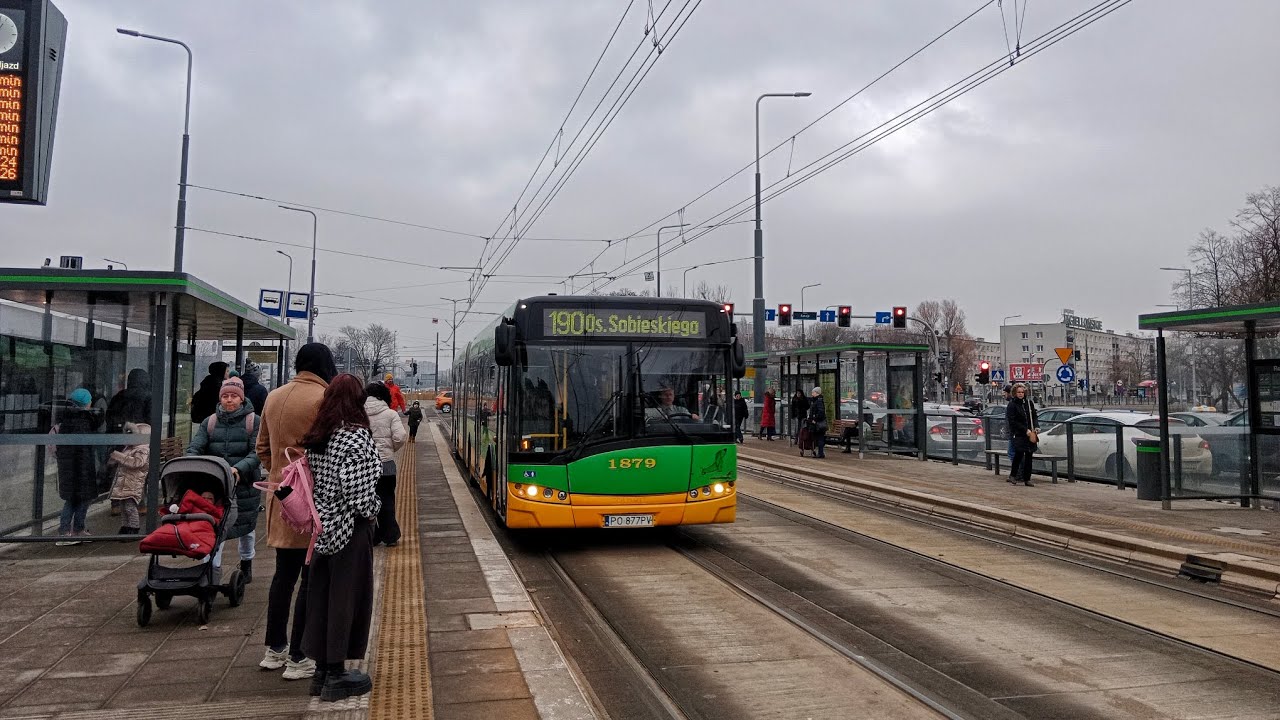 MPK Poznań Linia 190 kierunek Bobrzańska(trasa zmieniona).Solaris Urbino 18lll gen.