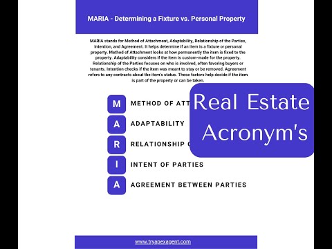 MARIA - Determining a Fixture vs. Personal Property | REALTOR ACRONYM