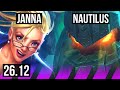 JANNA & Sivir vs NAUTILUS & Senna (SUP) | Good KDA: 0/1/22 | EUW Grandmaster | 26.12
