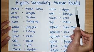 Kosakata Bahasa Inggris Tentang Anggota Tubuh Manusia | English Vocabulary about Human Body
