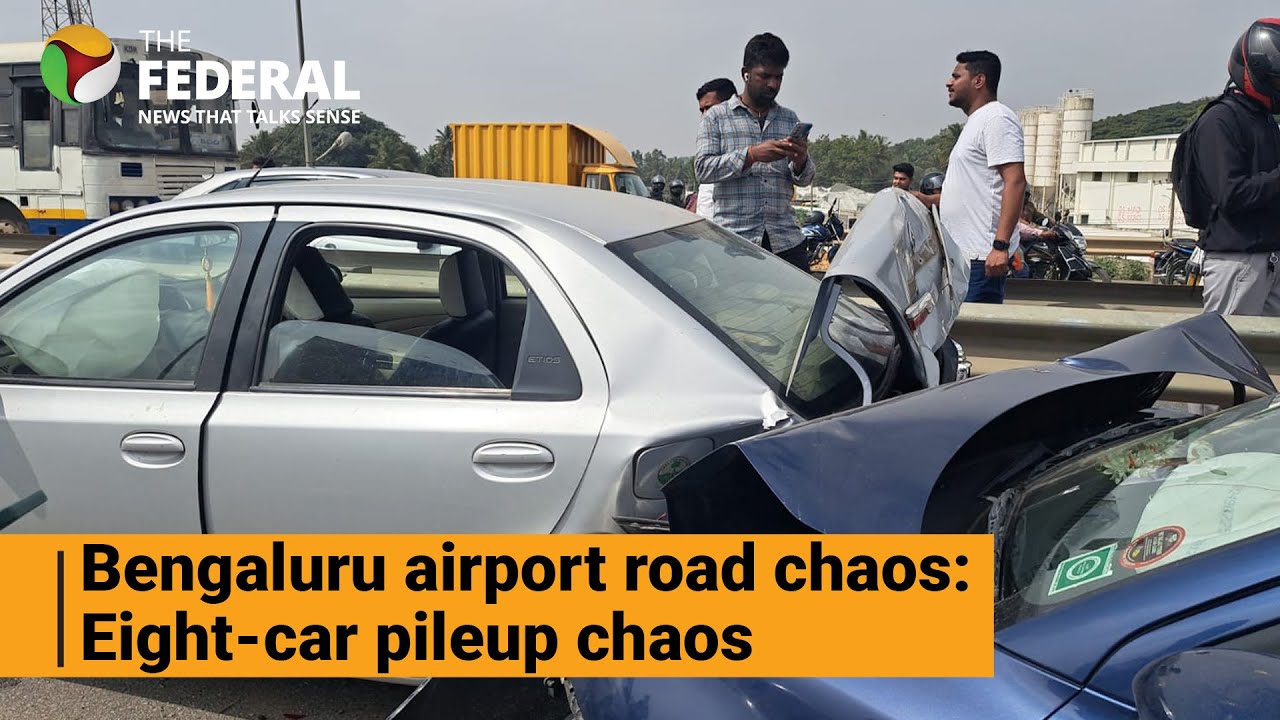 Viral video of Bengaluru airport road accident | The Federal