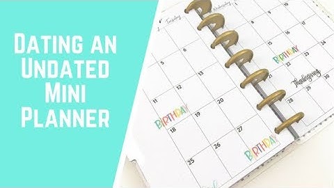How to Date a Mini Undated Planner