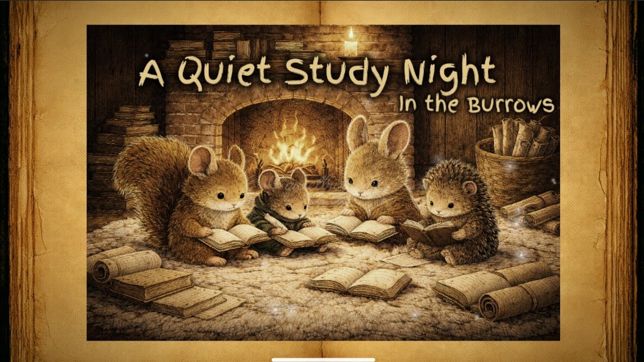 1 Hour Celtic Music & Cozy Storybook Ambience - A Quiet Study Night in the Burrows ❄️🕯️