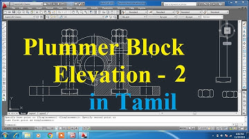 Plummer Block Elevation - 2 by AutoCAD in Tamil